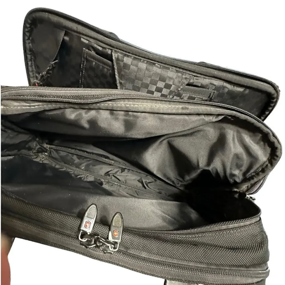 Victorinox Black Professional 2-way carry Cordura briefcase laptop travel bag